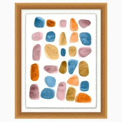 Rainbow Pebbles Framed Wall Art