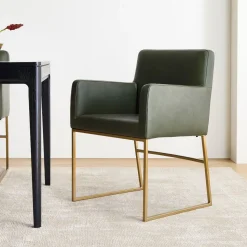 Range Leather Dining Arm Chair
