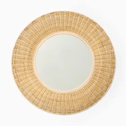 Rattan Round Wall Mirror (24")