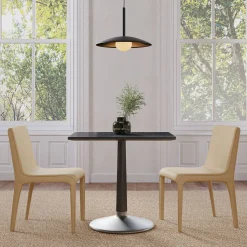 Raymond Restaurant Dining Table - Porcelain w/ Protective Metal Bumper - Rectangle