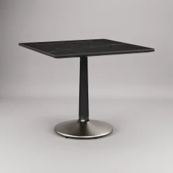 Raymond Restaurant Dining Table - Porcelain w/ Protective Metal Bumper - Square