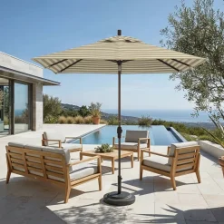 Rectangular Patio Sunbrella® Umbrella w/ Crank Lift & Tilt (8')
