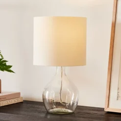 Recycled Glass Table Lamp (21")