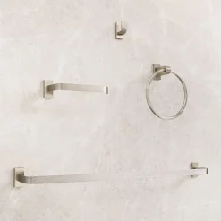 Reeded Bathroom Hardware - Brushed Nickel