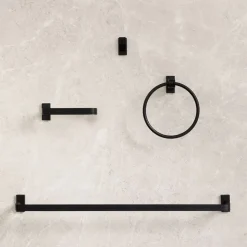 Reeded Bathroom Hardware - Matte Black