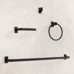 Reeded Bathroom Hardware - Matte Black