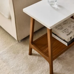 Reeve Mid-Century Marble Side Table (28")