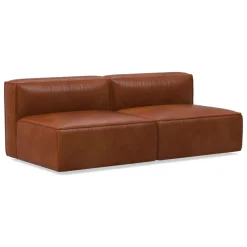 Remi Leather 2-Piece Armless Sofa (70")
