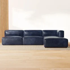 Remi Modular Leather 4-Piece Sectional (108")