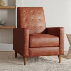 Rhys Mid-Century Leather Recliner
