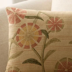 Rice Stitch Floral Pillow Cover