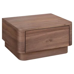 Rina Curved Oak Pedestal Nightstand (20")