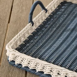 Ronny Outdoor Wicker Square Tray