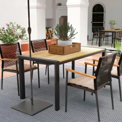 Rope-Wrapped Outdoor Dining Chair (Set of 2)