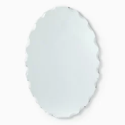 Rough Cut Edge Oval Wall Mirror