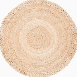 Round Concentric Jute Rug