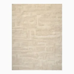 Rounded Shapes Shag Wool Rug
