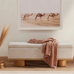 Round Plinth Legs Storage Bench (55")