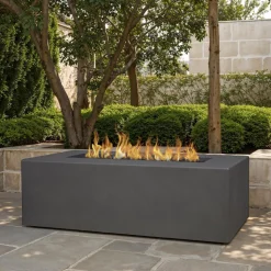 Ruddie Concrete Rectangle Outdoor Fire Pit Table with Hidden Tank (60")