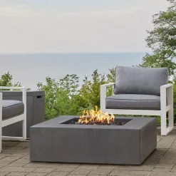 Ruddie Concrete Square Outdoor Fire Pit Table with Hidden Tank (40")