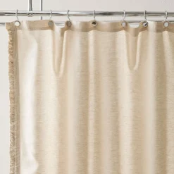 Ruffle Linen Shower Curtain