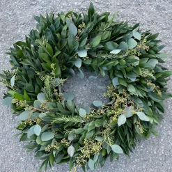 Ruscus Baby Blue Eucalyptus & Rosemary Wreath