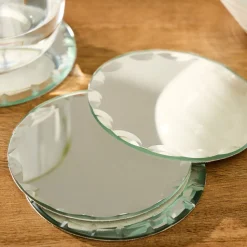 Scalloped Mirror Coaster Sets
