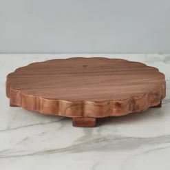 Scalloped Wood Trivet Riser