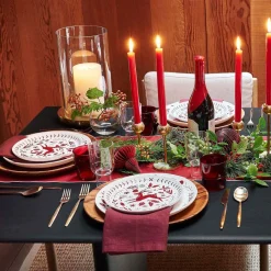 Scandi Wood Block Stoneware Dinner Plate Sets