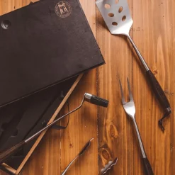 Schmidt Brothers 4-Piece Grill Tool Set - Ash