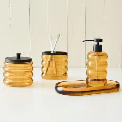 Sculptural Glass Bath Accessories
