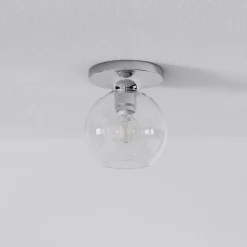 Sculptural Globe Flush Mount - Clear