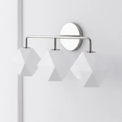 Sculptural 3-Light Faceted Sconce