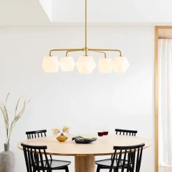 Sculptural 5-Light Faceted Chandelier