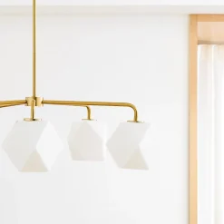 Sculptural 5-Light Faceted Chandelier