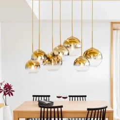 Sculptural 7-Light Globe Chandelier