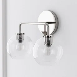 Sculptural 2-Light Globe Sconce - Clear