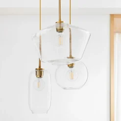 Sculptural 3-Light Multi Chandelier - Clear