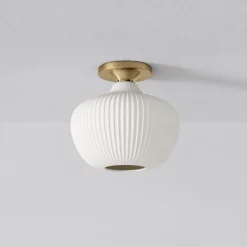 Sculptural Ribbed Flush Mount