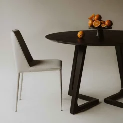 Sculptural Solid Wood Round Dining Table (47.5")
