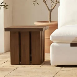 Sesimbra Outdoor Teak Wood Side Table (20")