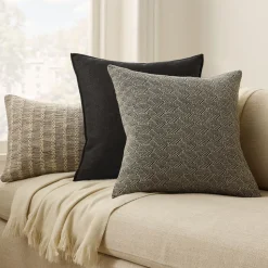 Sharp Contrast Neutrals Pillow & Throw Set