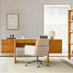 Show Wood Swivel Office Chair