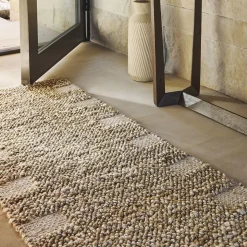 Side Stripe Jute Rug