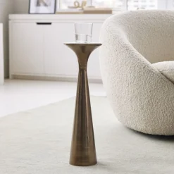 Silhouette Marble Pedestal Drink Table (7")