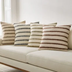 Silk Broad Stripe Pillow Cover