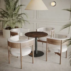 Simii Trellex Round Disc Base Marble Table