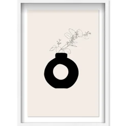 Sketched Plant & Vase Framed Shadowbox Wall Art