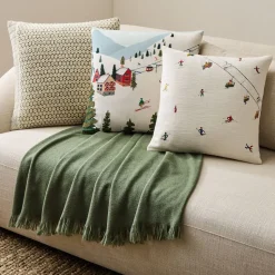 Ski Village Pillow Cover & Throw Set