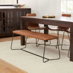 Slope Leather Dining Bench (52")
